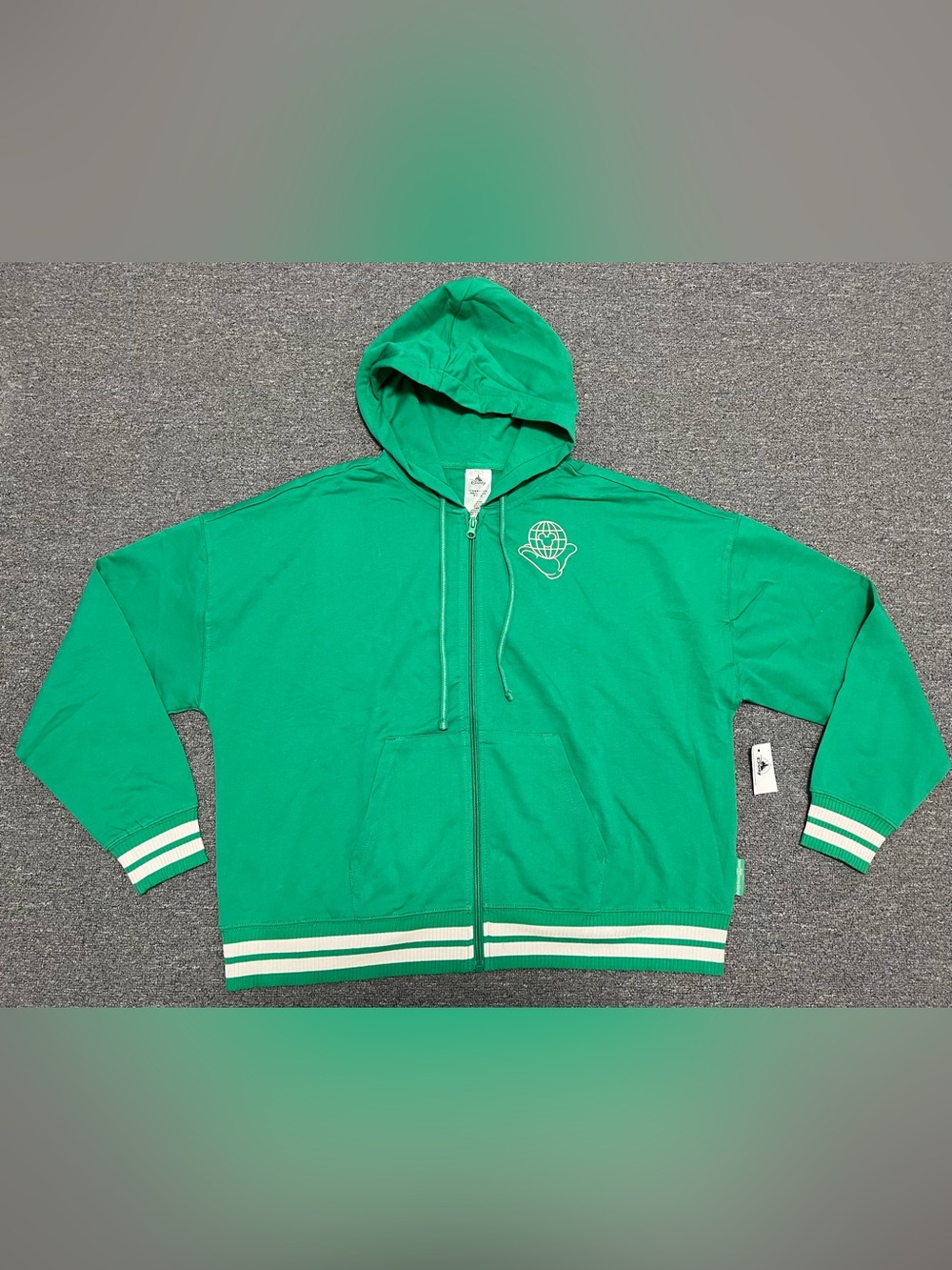 Walt Disney World Green Zip Hoodie Jacket Adult M